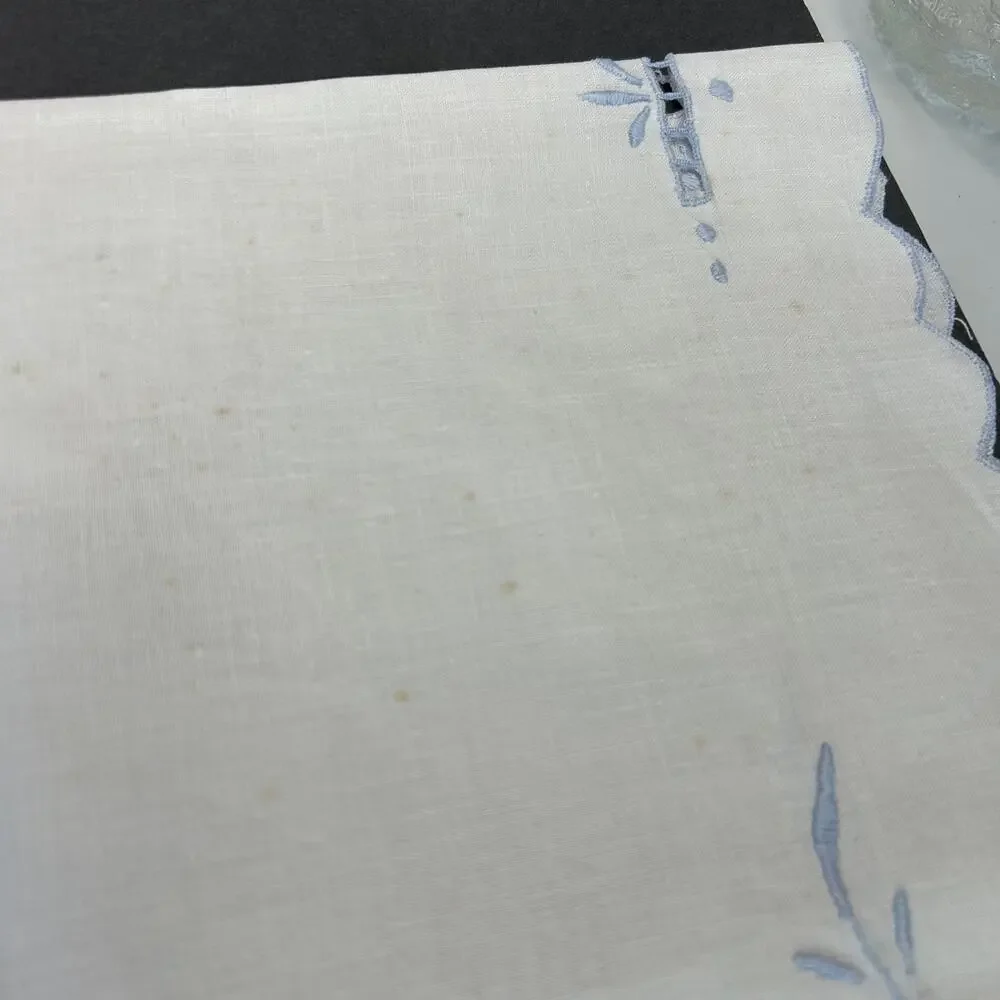 Vintage Embroidered Table Cover Square 30x30 and Matching‎ Napkins Square 10x10